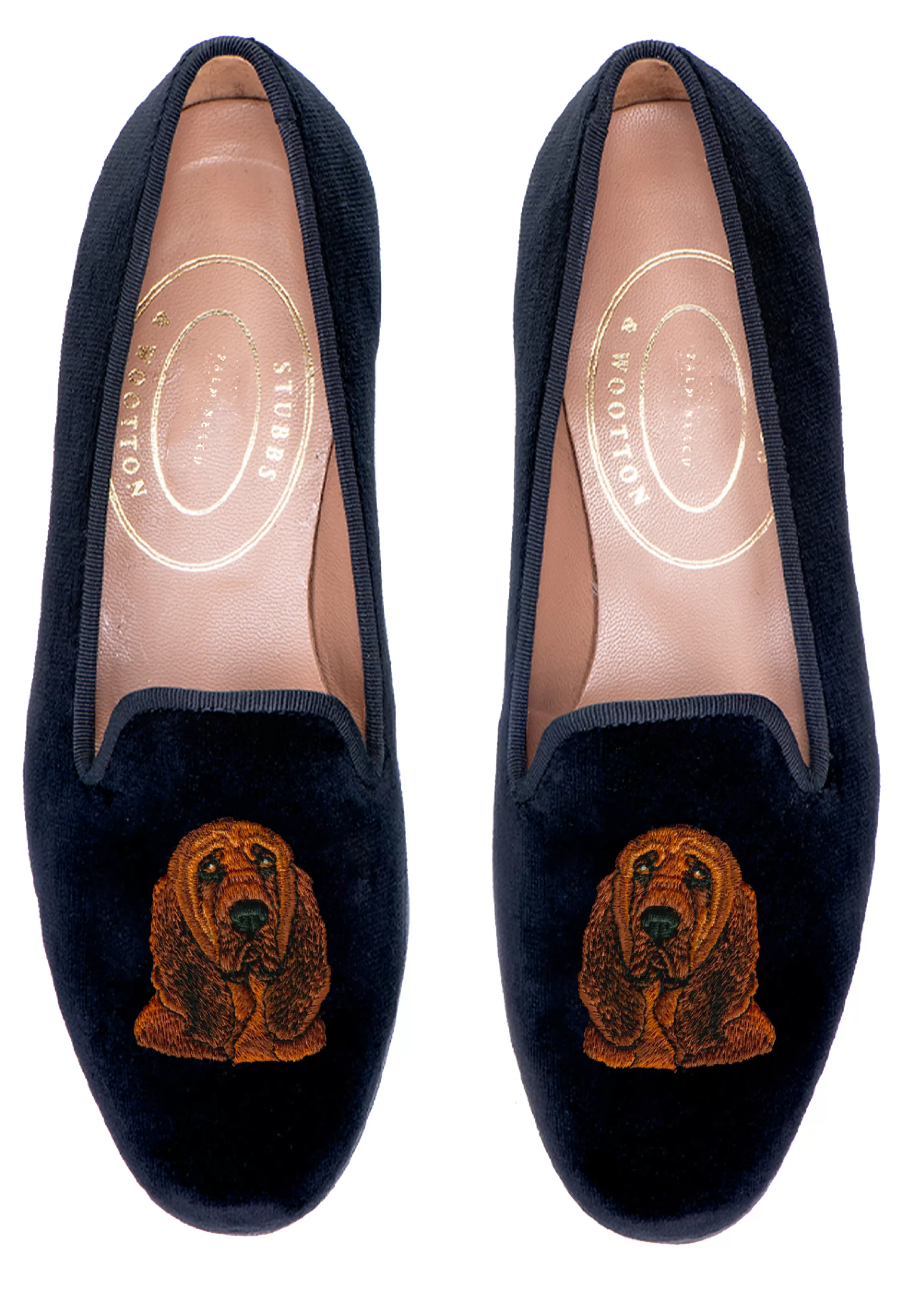 Slipper*Stubbs & Wootton Bloodhound Velvet Slipper (Men) Black