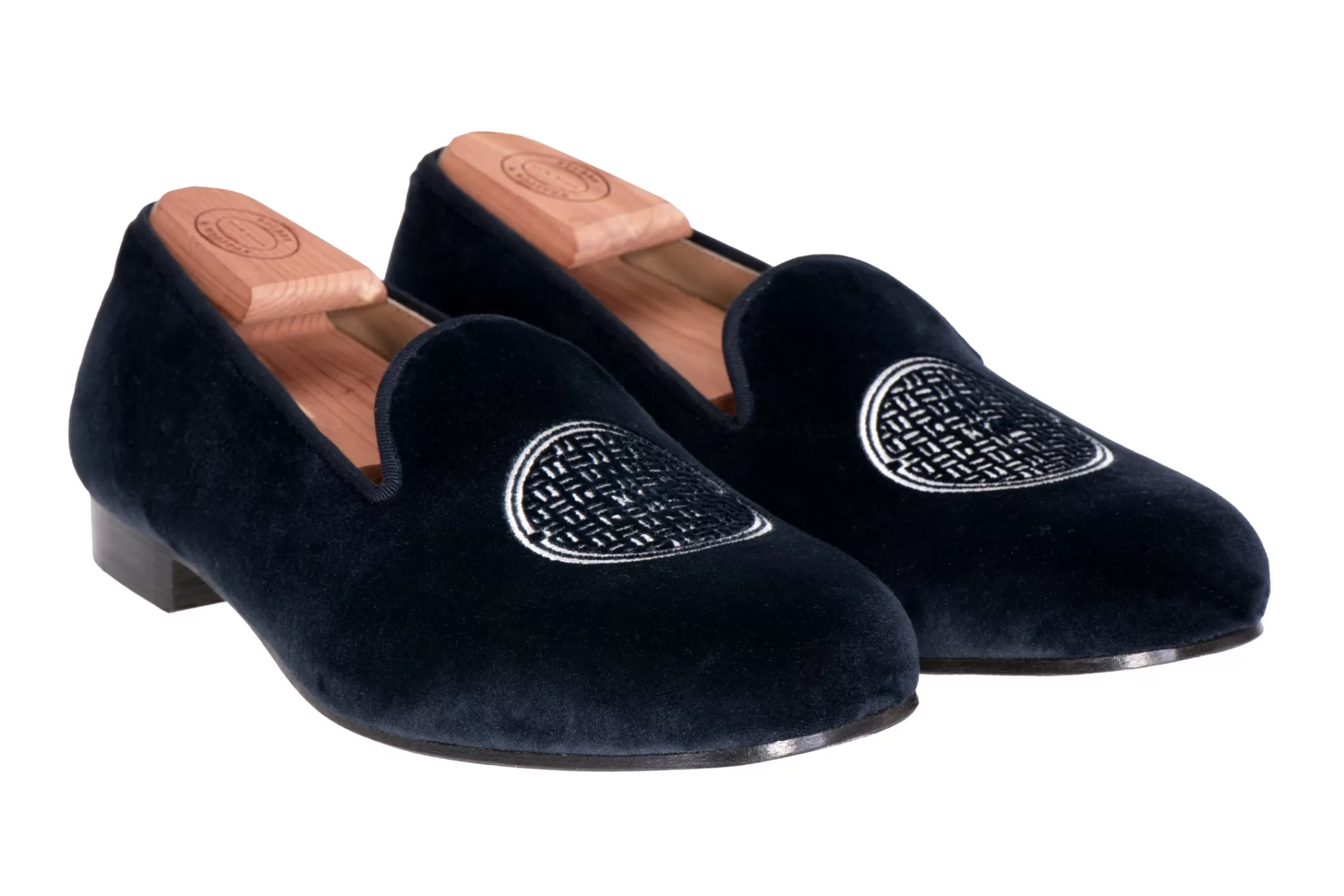 Slipper*Stubbs & Wootton Metropolis Nickel Velvet Slipper (Men) Navy